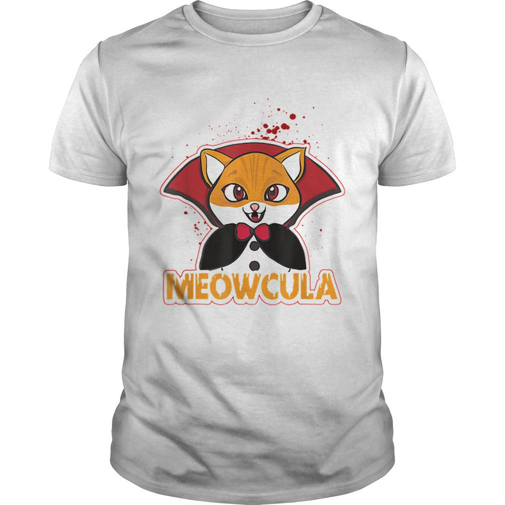 Meowcula Funny Cat Vampire Dracula Halloween Kitty Shirt
